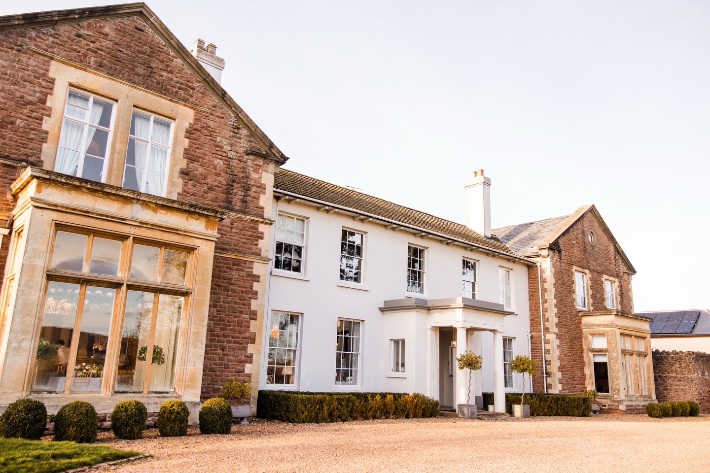 The Georgian facade of Glewstone Court
